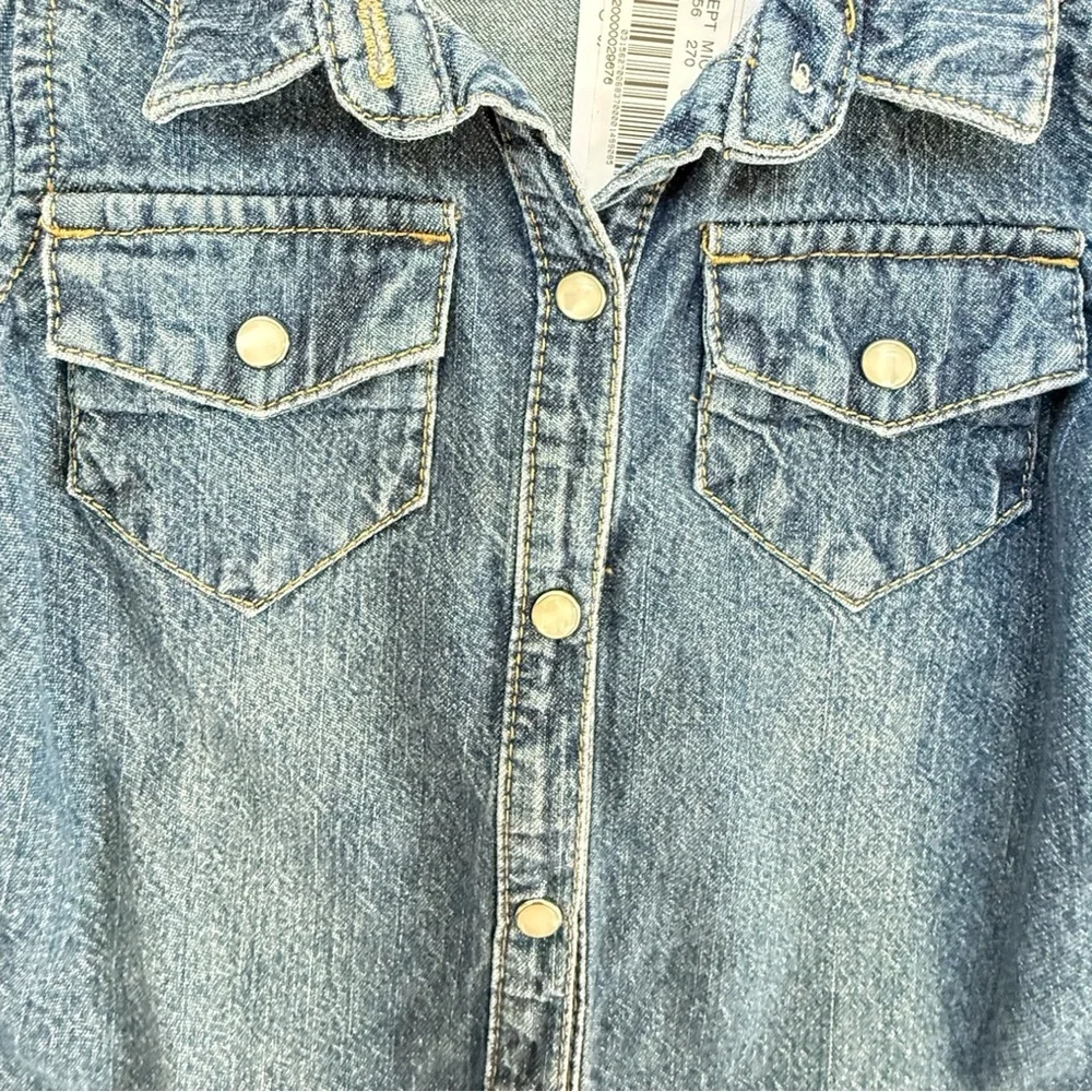 Ralph Lauren Girls Denim Shirt Dress in Light Blue